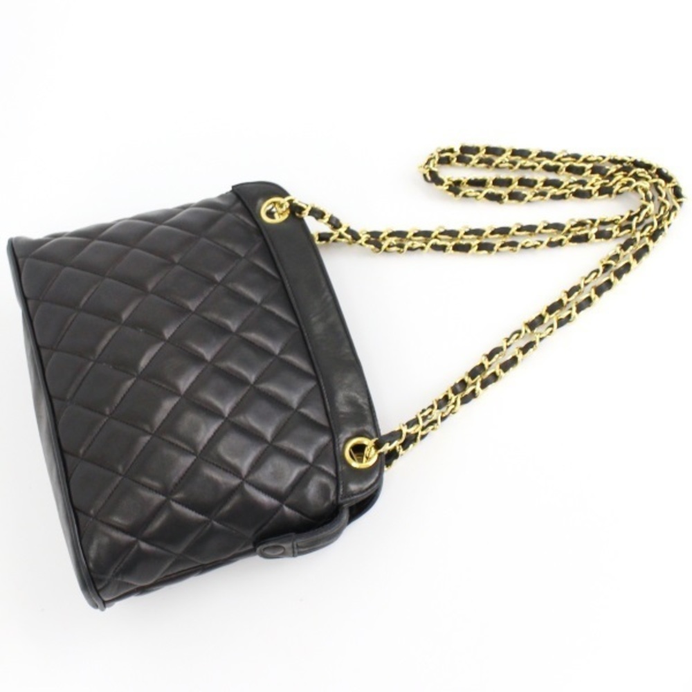 Chanel Chain Shoulder Bag Matelasse Black
